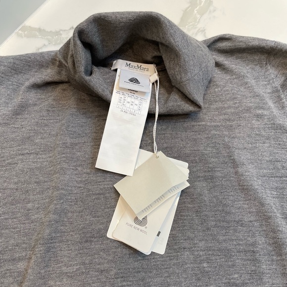 Max Mara Saluto Virgin Wool Turtleneck Top Sweater L - Picture 11 of 16